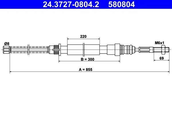 Tazne lanko, parkovaci brzda ATE 24.3727-0804.2 – OE 474573