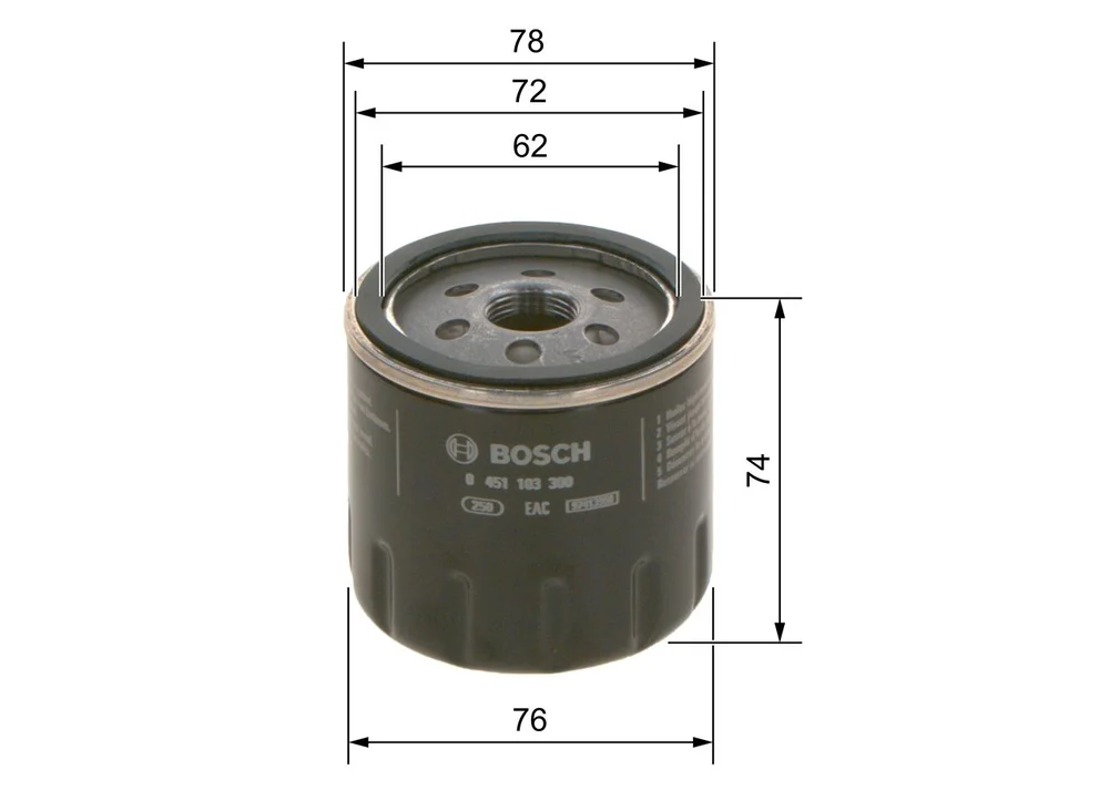 BO 0451103300 Filtr olejový BOSCH