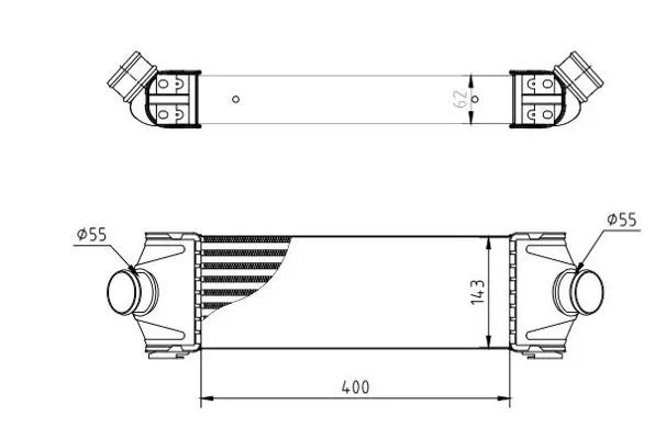 CHLADIČ VZDUCHU TRANSIT 2.4TDCI 06- HART 619306