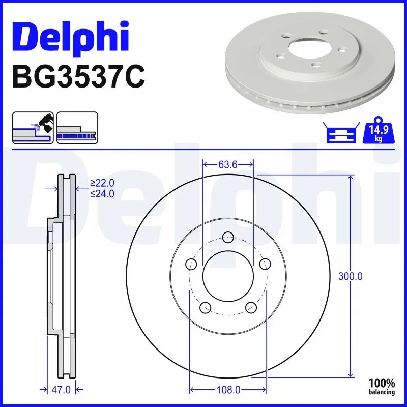 Brzdový kotouč DELPHI BG3537C