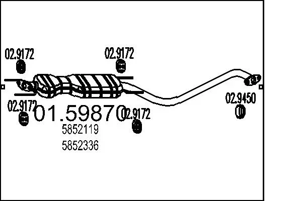 Stredni tlumic vyfuku MTS 01.59870