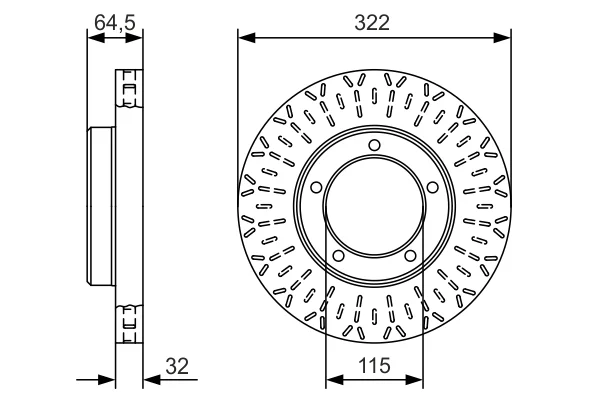 Brzdový kotouč BOSCH 0986479A64 – OE 4351260410