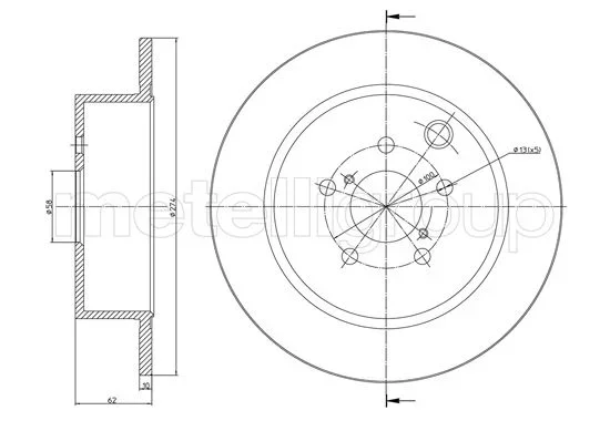 Brzdový kotouč METELLI 23-1487C – OE 26700-FJ000
