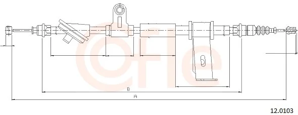 Tazne lanko, parkovaci brzda COFLE 12.0103 – OE 50505483