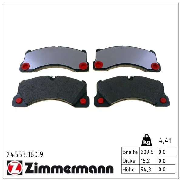 Sada brzdových destiček, kotoučová brzda ZIMMERMANN 24553.160.9