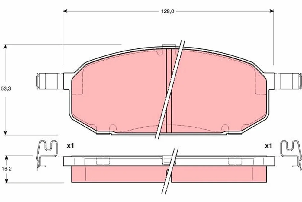 Sada brzdových destiček, kotoučová brzda TRW GDB3153