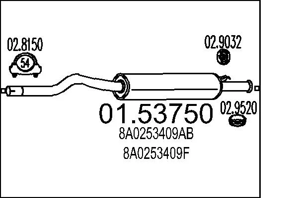Stredni tlumic vyfuku MTS 01.53750
