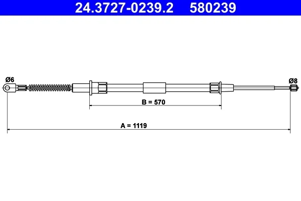 Tazne lanko, parkovaci brzda ATE 24.3727-0239.2 – OE 35511161474