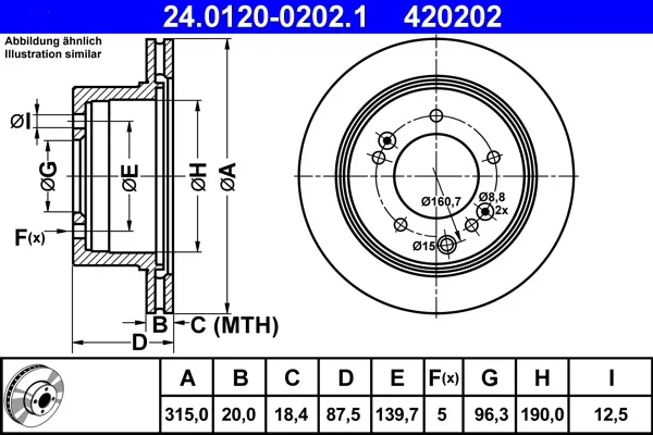 Brzdový kotouč ATE 24.0120-0202.1 – OE 58411-3E300