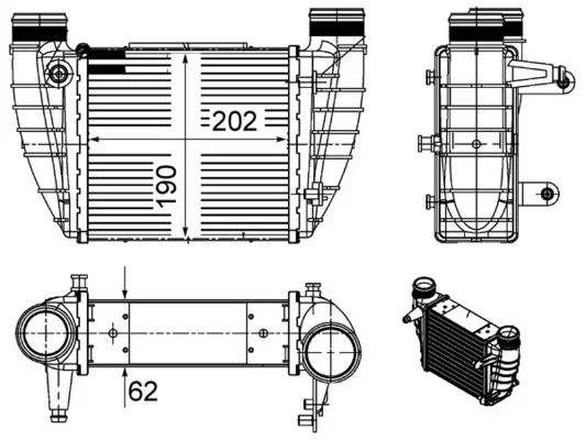 Chladič turba MAHLE CI486000S – OE 8E0145806Q
