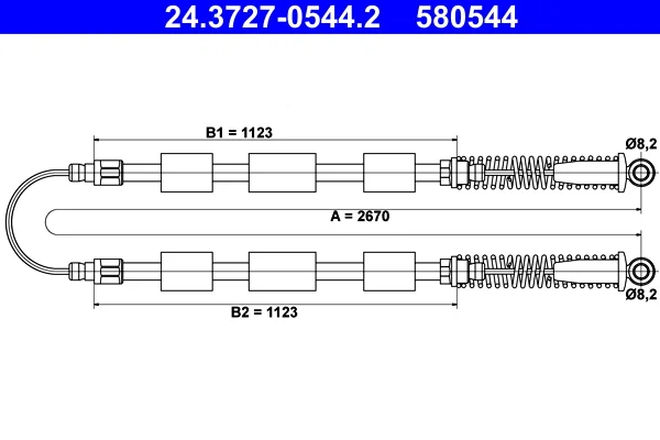 Tazne lanko, parkovaci brzda ATE 24.3727-0544.2 – OE 46517955