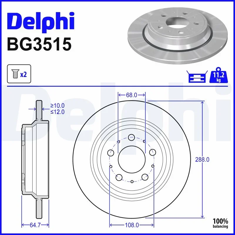 Brzdový kotouč DELPHI BG3515
