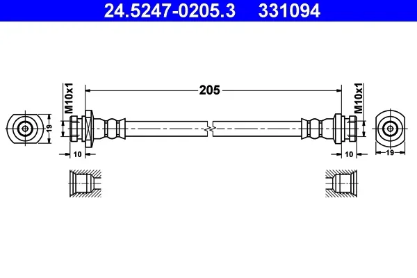 Brzdová hadice ATE 24.5247-0205.3 – OE 96407749 Brzdová hadice ATE 24.5247-0205.3 – OE 96407749