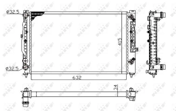 Chladič, chlazení motoru NRF 529504A Chladič, chlazení motoru NRF 529504A