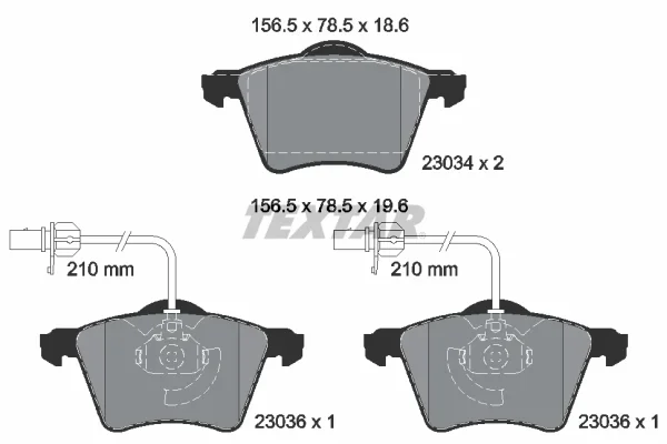 Sada brzdových destiček, kotoučová brzda TEXTAR 2303401