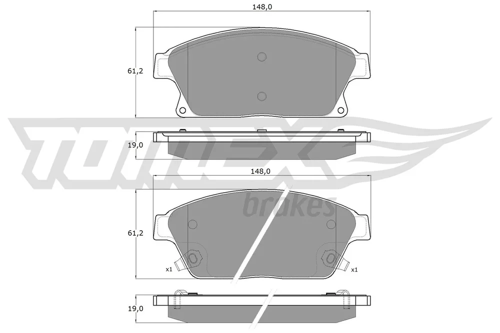 Sada brzdových destiček, kotoučová brzda Tomex Brakes TX16-51