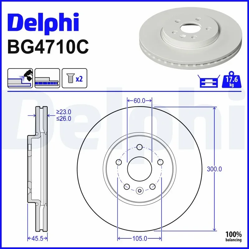 Brzdový kotouč DELPHI BG4710C