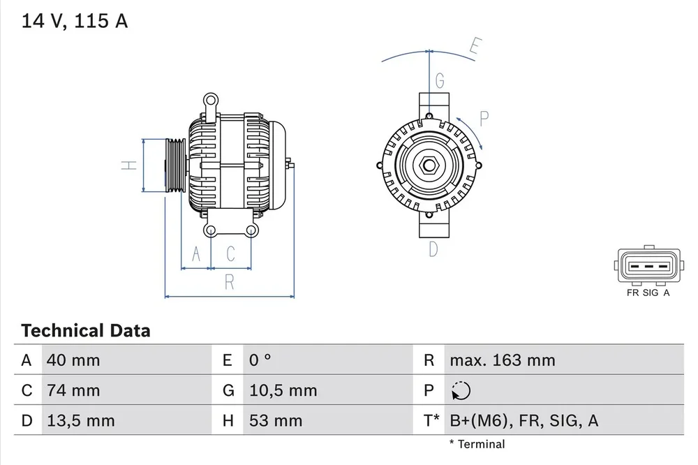 BO 0986049520 Alternátor BOSCH-výměnný díl