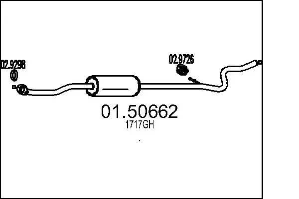 Stredni tlumic vyfuku MTS 01.50662 – OE 1717GH Stredni tlumic vyfuku MTS 01.50662 – OE 1717GH