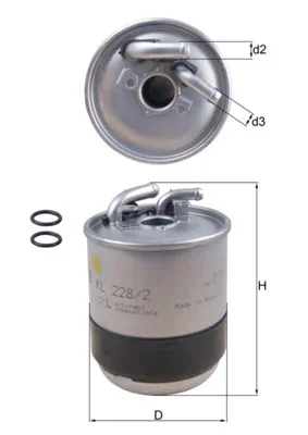 Palivový filtr MAHLE KL228/2D