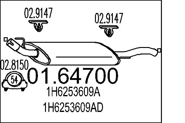Zadni tlumic vyfuku MTS 01.64700 Zadni tlumic vyfuku MTS 01.64700