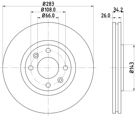 Brzdový kotouč HELLA 8DD355108-371