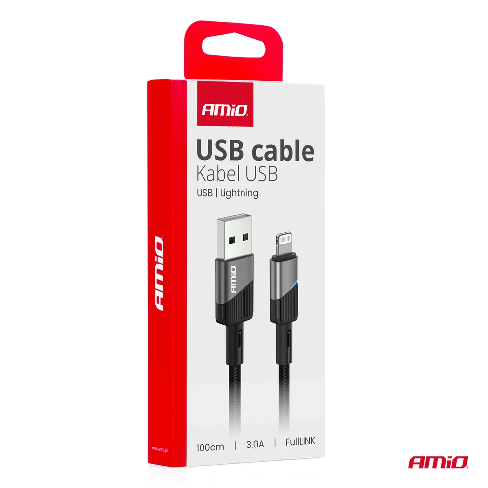 Kabel USB na Lightning 3A 100cm FullLINK AMIO-03925 - Obrázek 4