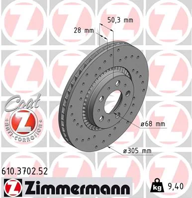 Brzdový kotouč ZIMMERMANN 610.3702.52