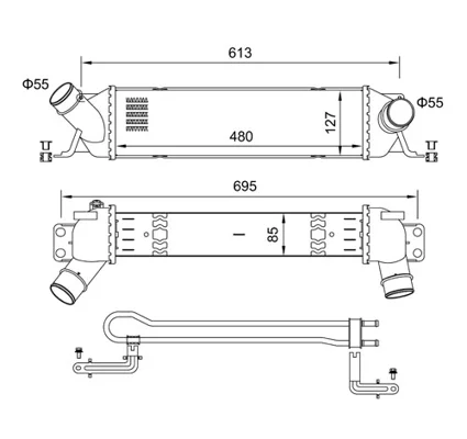 CHLADIČ VZDUCHU HYUNDAI H1 2.5 07- HART 631266 – OE 281904A481