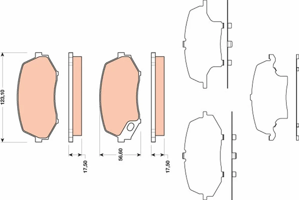 Sada brzdových destiček, kotoučová brzda TRW GDB3486 – OE MK528944