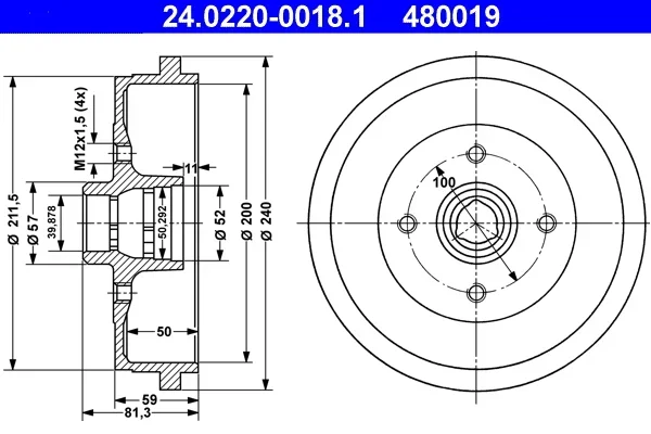 Brzdový buben STARLINE PB6059 Brzdový buben STARLINE PB6059