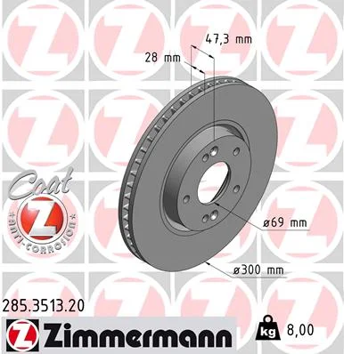 Brzdový kotouč ZIMMERMANN 285.3513.20