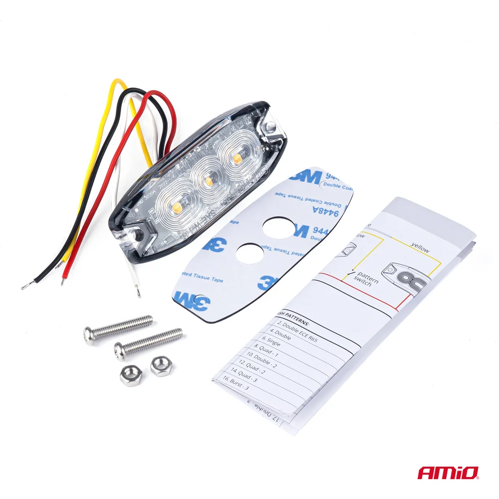 ZÁBLESKÁ LAMPA, 3 LED AMIO 02297 - Obrázek 3