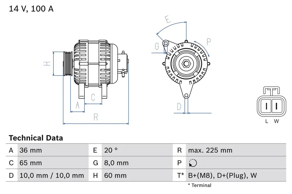 BO 0986043981 Alternátor BOSCH-výměnný díl