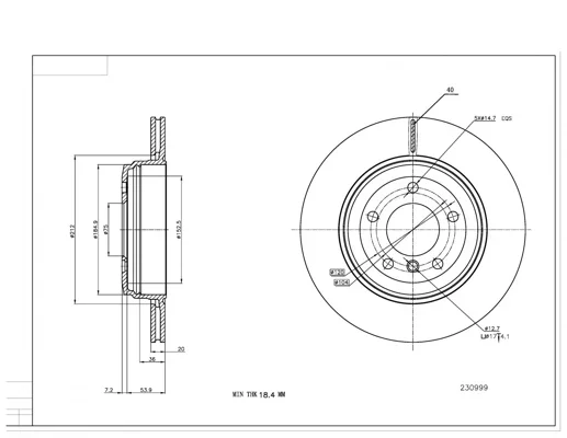 BRZ.KOTOUČ /Z/BMW E60 03- HART 230999 BRZ.KOTOUČ /Z/BMW E60 03- HART 230999