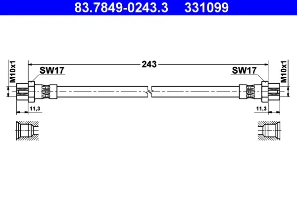 Brzdová hadice ATE 83.7849-0243.3