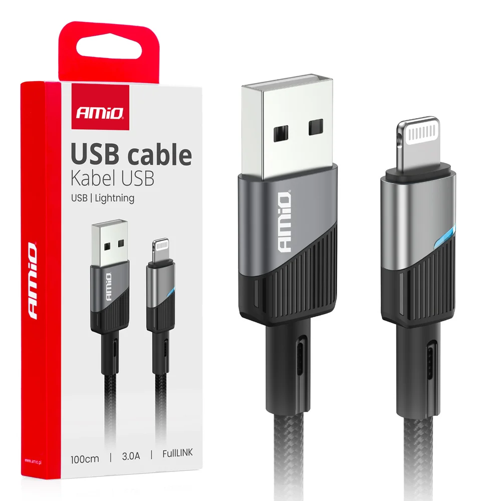 Kabel USB na Lightning 3A 100cm FullLINK AMIO-03925 Kabel USB na Lightning 3A 100cm FullLINK AMIO-03925