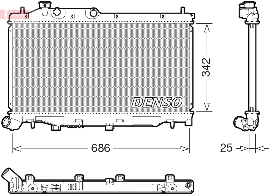Chladič, chlazení motoru DENSO DRM36027 – OE 45111SG030 Chladič, chlazení motoru DENSO DRM36027 – OE 45111SG030