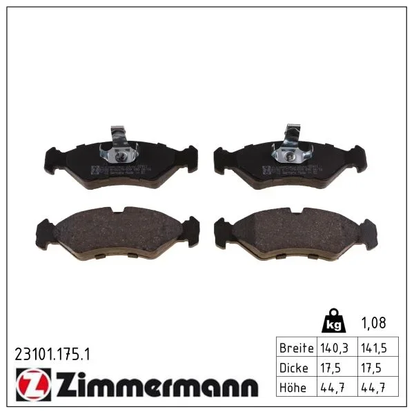 Sada brzdových destiček, kotoučová brzda ZIMMERMANN 23101.175.1
