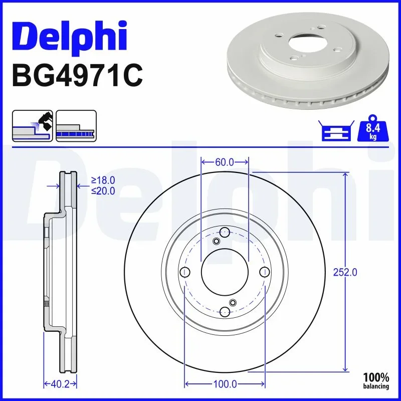 Brzdový kotouč DELPHI BG4971C
