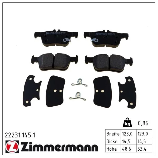 Sada brzdových destiček, kotoučová brzda ZIMMERMANN 22231.145.1