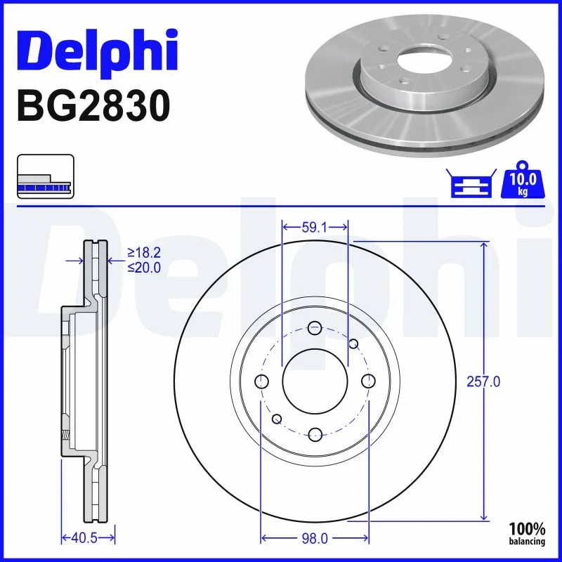 Brzdový kotouč DELPHI BG2830