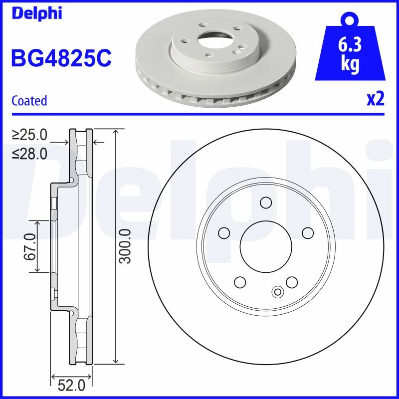 Brzdový kotouč DELPHI BG4825C