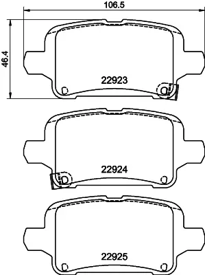 Sada brzdových destiček, kotoučová brzda HELLA 8DB355037-721