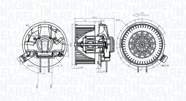vnitřní ventilátor MAGNETI MARELLI 069412305010