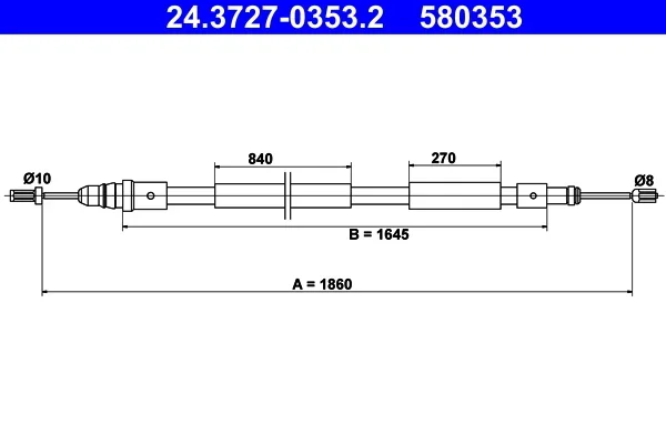 Tazne lanko, parkovaci brzda ATE 24.3727-0353.2 – OE 4745Z5