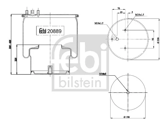 Mech, pneumaticke odpruzeni FEBI BILSTEIN 20889 Mech, pneumaticke odpruzeni FEBI BILSTEIN 20889