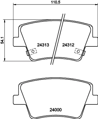 Sada brzdových destiček, kotoučová brzda HELLA 8DB355040-041