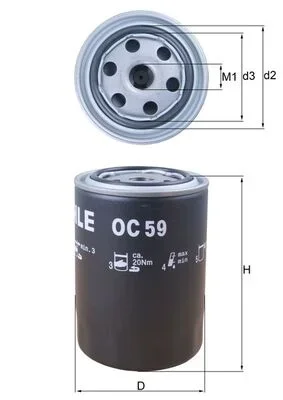 Olejový filtr MAHLE OC59