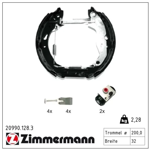 Sada brzdových čelistí ZIMMERMANN 20990.128.3